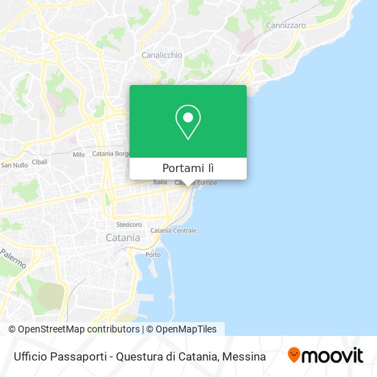 Mappa Ufficio Passaporti - Questura di Catania
