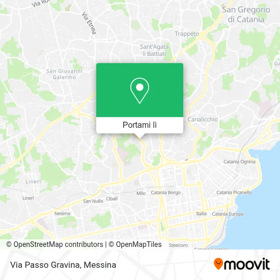Mappa Via Passo Gravina