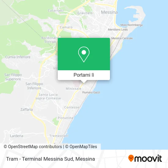 Mappa Tram - Terminal Messina Sud