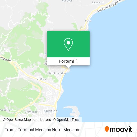 Mappa Tram - Terminal Messina Nord