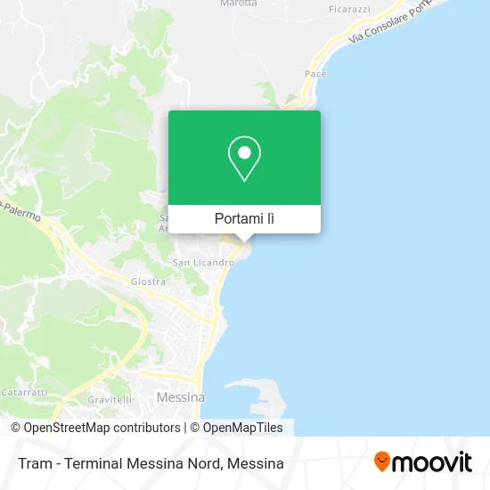 Mappa Tram - Terminal Messina Nord