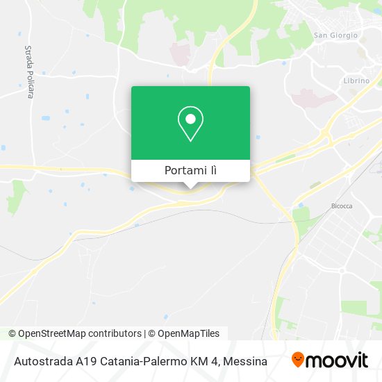Mappa Autostrada A19 Catania-Palermo KM 4