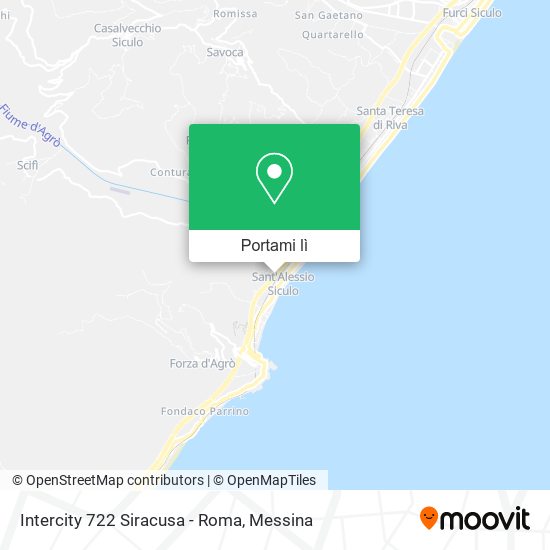 Mappa Intercity 722 Siracusa - Roma