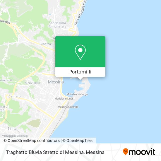 Mappa Traghetto Bluvia Stretto di Messina