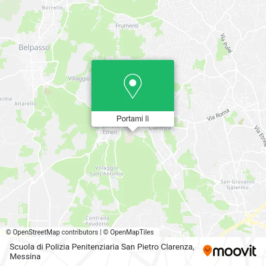 Mappa Scuola di Polizia Penitenziaria San Pietro Clarenza