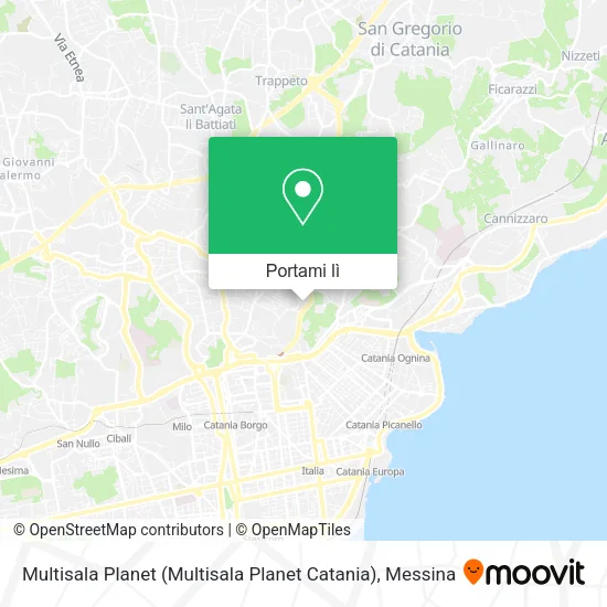 Mappa Multisala Planet (Multisala Planet Catania)