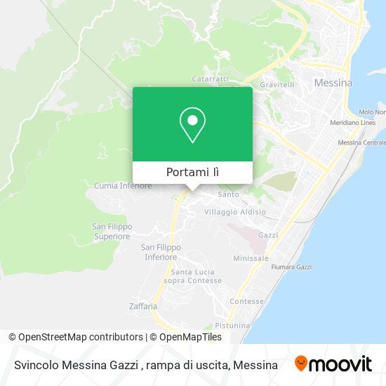 Mappa Svincolo Messina Gazzi , rampa di uscita