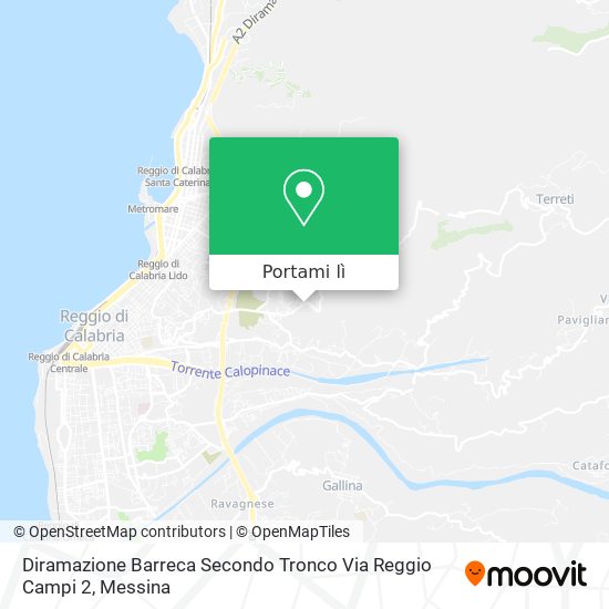 Mappa Diramazione Barreca Secondo Tronco Via Reggio Campi 2
