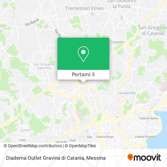 Mappa Diadema Outlet Gravina di Catania