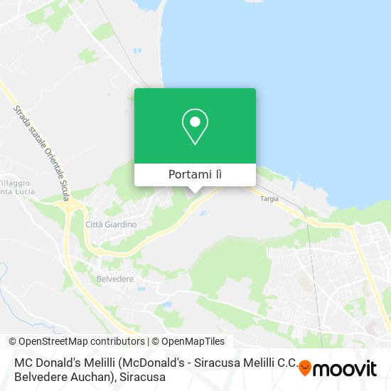 Mappa MC Donald's Melilli (McDonald's - Siracusa Melilli C.C. Belvedere Auchan)