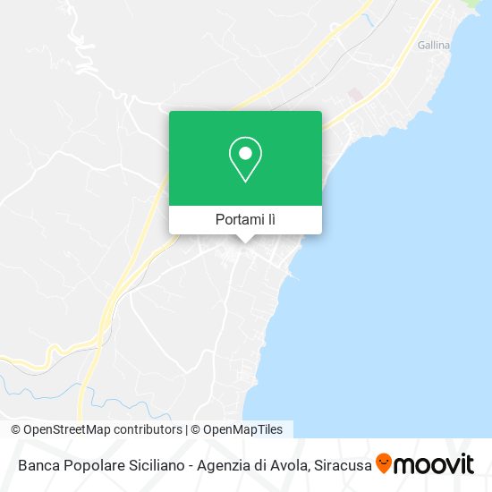Mappa Banca Popolare Siciliano - Agenzia di Avola