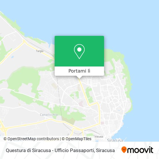 Mappa Questura di Siracusa - Ufficio Passaporti