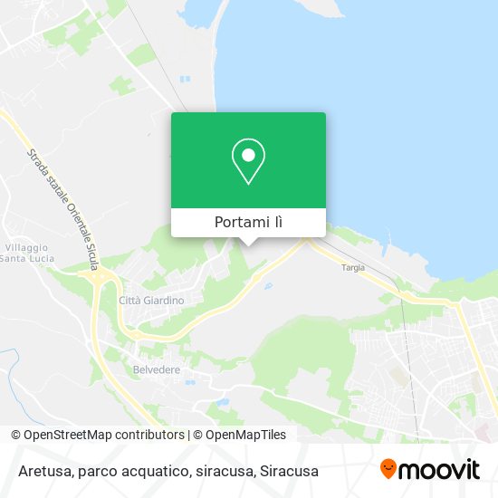 Mappa Aretusa, parco acquatico, siracusa