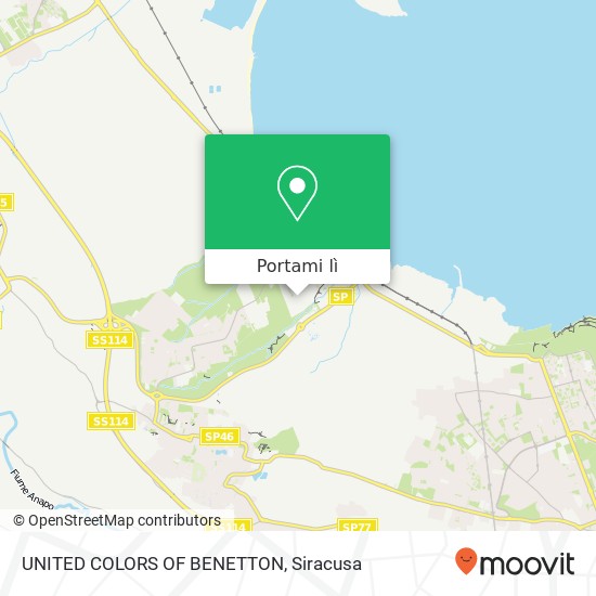 Mappa UNITED COLORS OF BENETTON, Viale Edoardo Garrone 96010 Melilli