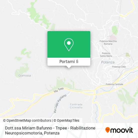 Mappa Dott.ssa Miriam Bafunno - Tnpee - Riabilitazione Neuropsicomotoria