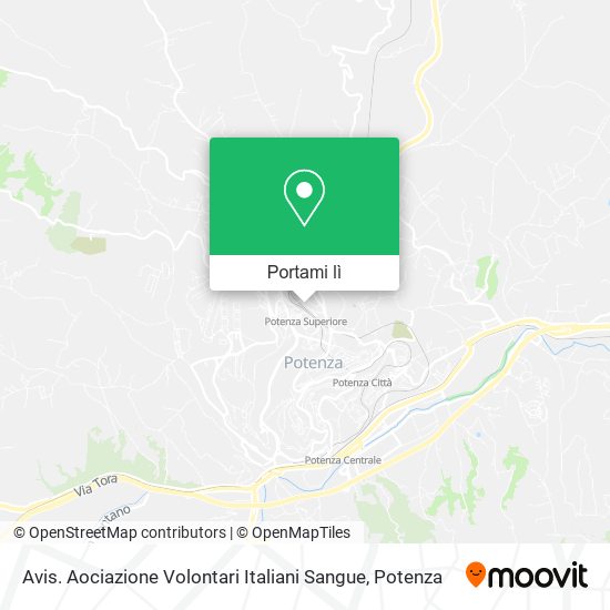 Mappa Avis. Aociazione Volontari Italiani Sangue