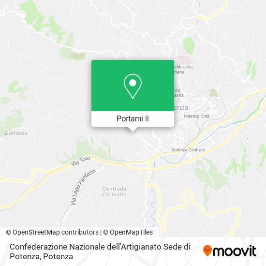Mappa Confederazione Nazionale dell'Artigianato Sede di Potenza