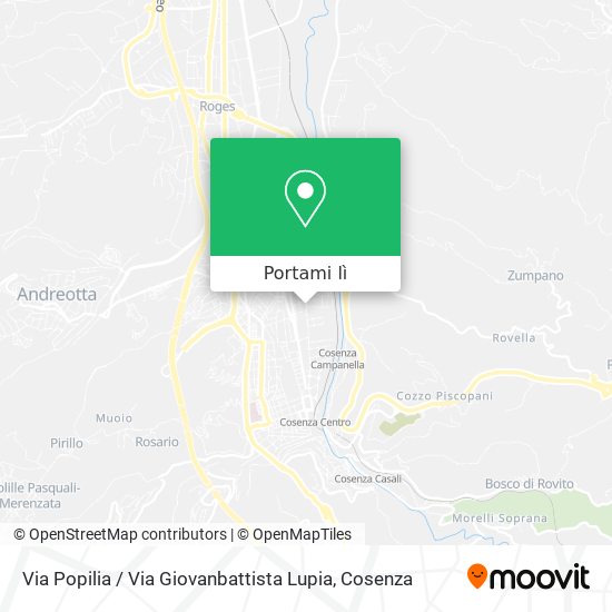 Mappa Via Popilia / Via Giovanbattista Lupia