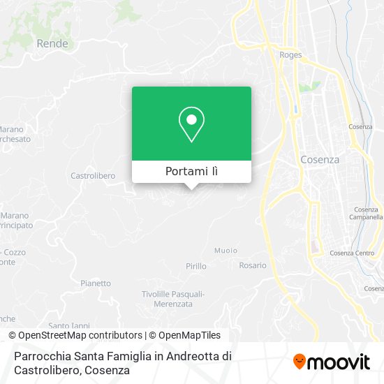 Mappa Parrocchia Santa Famiglia in Andreotta di Castrolibero
