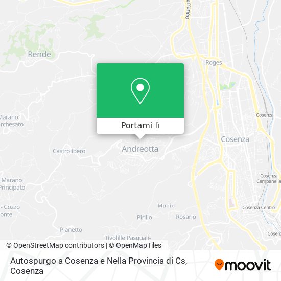 Mappa Autospurgo a Cosenza e Nella Provincia di Cs