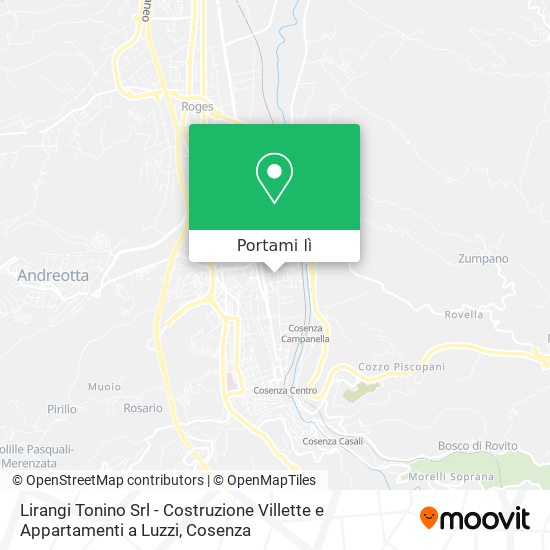 Mappa Lirangi Tonino Srl - Costruzione Villette e Appartamenti a Luzzi