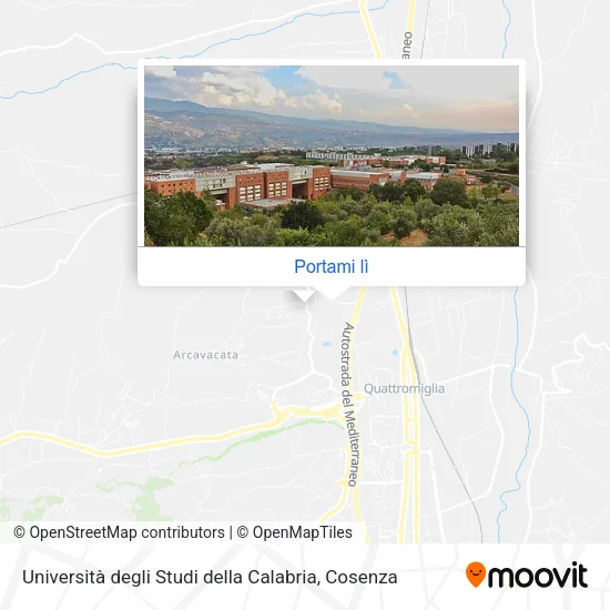 Mappa Università degli Studi della Calabria