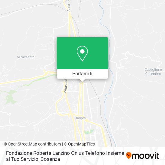 Mappa Fondazione Roberta Lanzino Onlus Telefono Insieme al Tuo Servizio