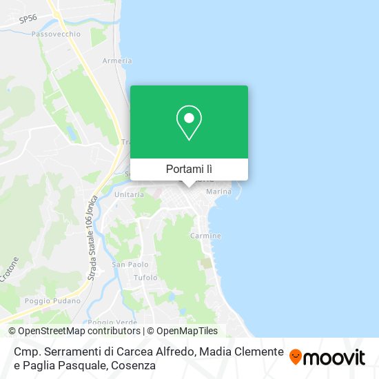Mappa Cmp. Serramenti di Carcea Alfredo, Madia Clemente e Paglia Pasquale