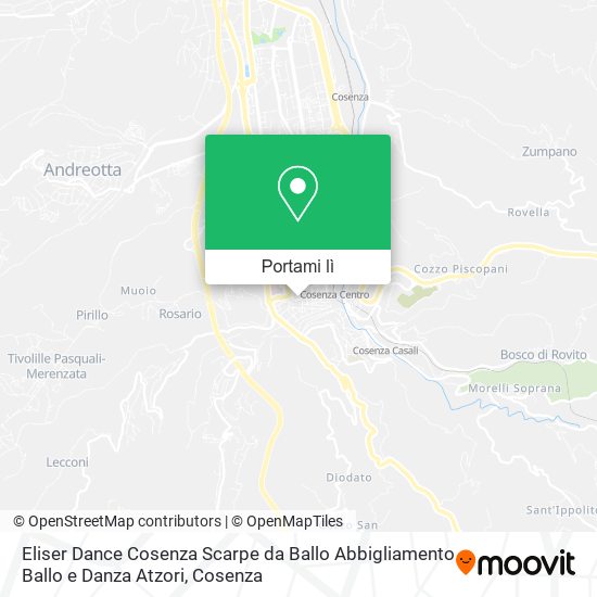 Mappa Eliser Dance Cosenza Scarpe da Ballo Abbigliamento Ballo e Danza Atzori