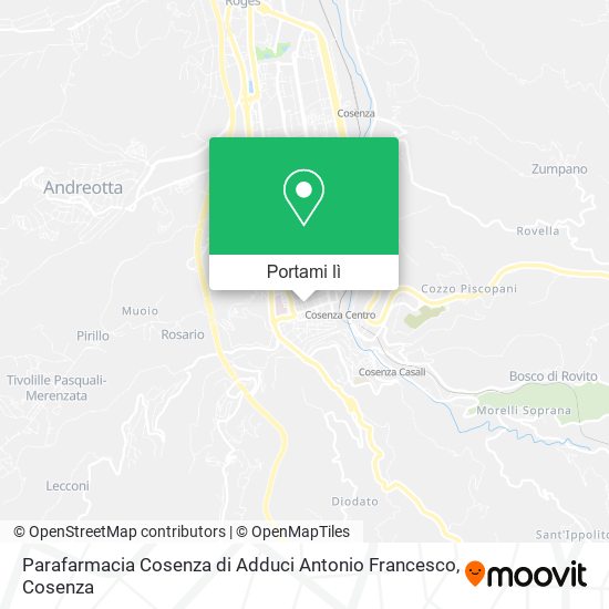 Mappa Parafarmacia Cosenza di Adduci Antonio Francesco