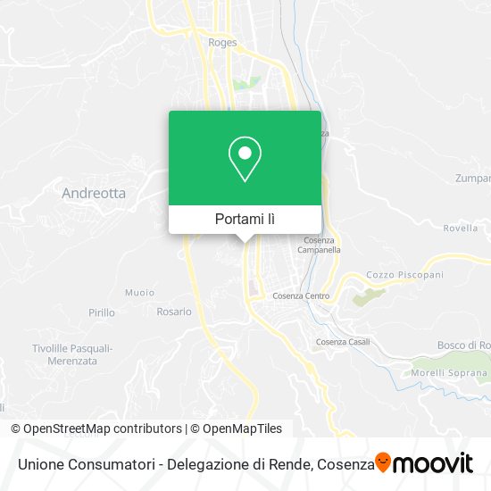 Mappa Unione Consumatori - Delegazione di Rende