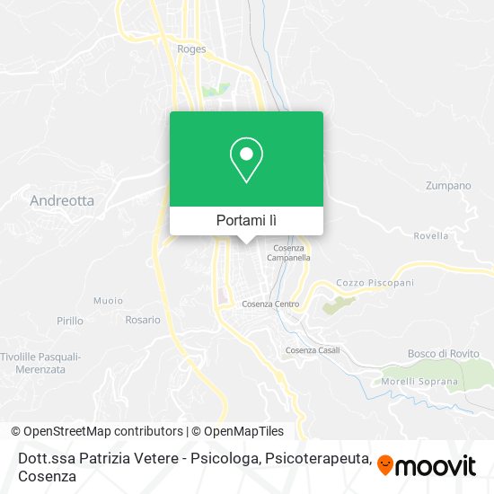 Mappa Dott.ssa Patrizia Vetere - Psicologa, Psicoterapeuta