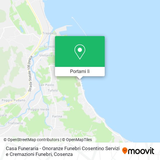 Mappa Casa Funeraria - Onoranze Funebri Cosentino Servizi e Cremazioni Funebri