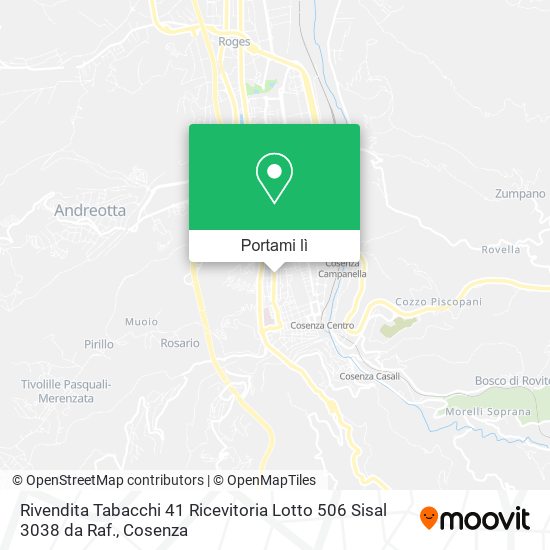 Mappa Rivendita Tabacchi 41 Ricevitoria Lotto 506 Sisal 3038 da Raf.