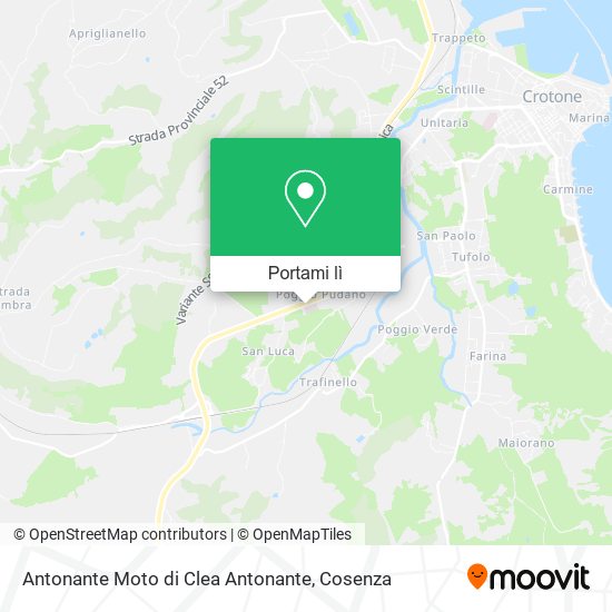 Mappa Antonante Moto di Clea Antonante