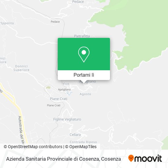 Mappa Azienda Sanitaria Provinciale di Cosenza