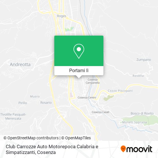Mappa Club Carrozze Auto Motorepoca Calabria e Simpatizzanti
