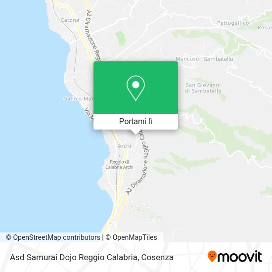 Mappa Asd Samurai Dojo Reggio Calabria