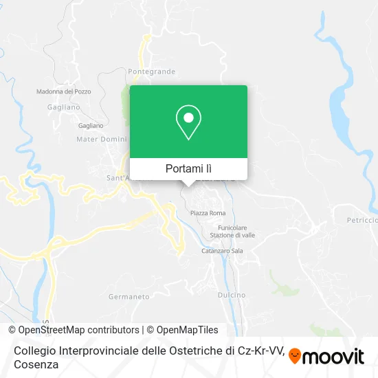 Mappa Collegio Interprovinciale delle Ostetriche di Cz-Kr-VV