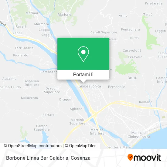 Mappa Borbone Linea Bar Calabria