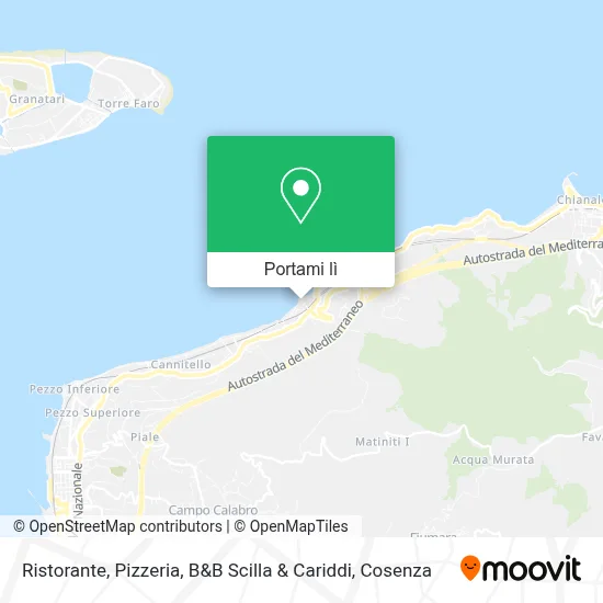 Mappa Ristorante, Pizzeria, B&B Scilla & Cariddi