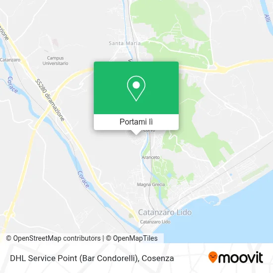 Mappa DHL Service Point (Bar Condorelli)