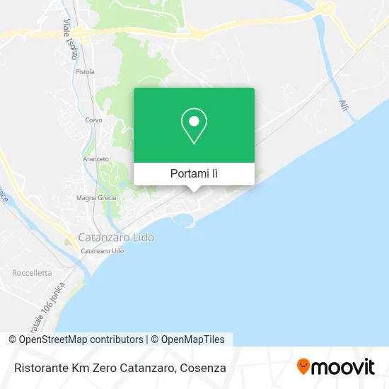 Mappa Ristorante Km Zero Catanzaro