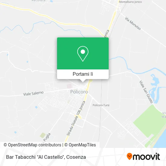 Mappa Bar Tabacchi "Al Castello"