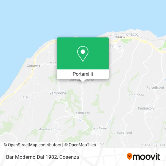 Mappa Bar Moderno Dal 1982