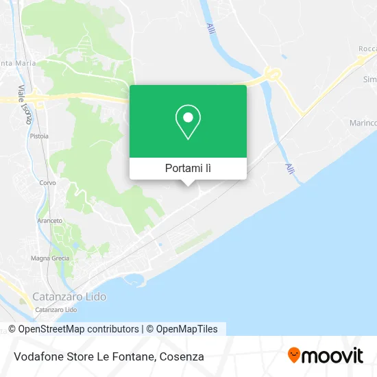 Mappa Vodafone Store Le Fontane
