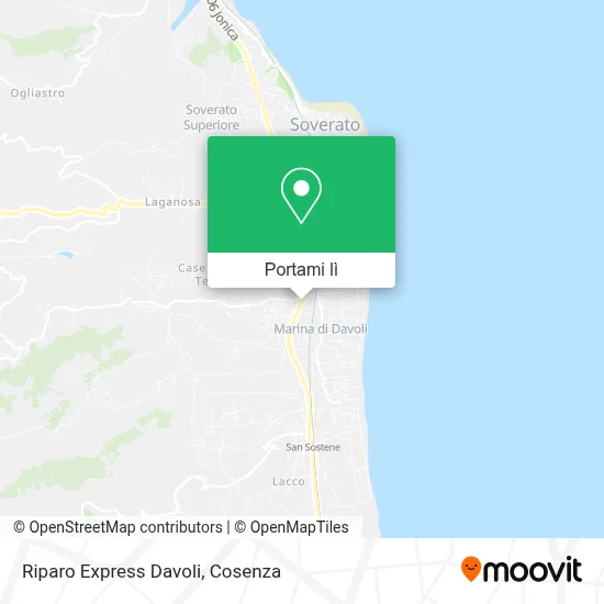 Mappa Riparo Express Davoli