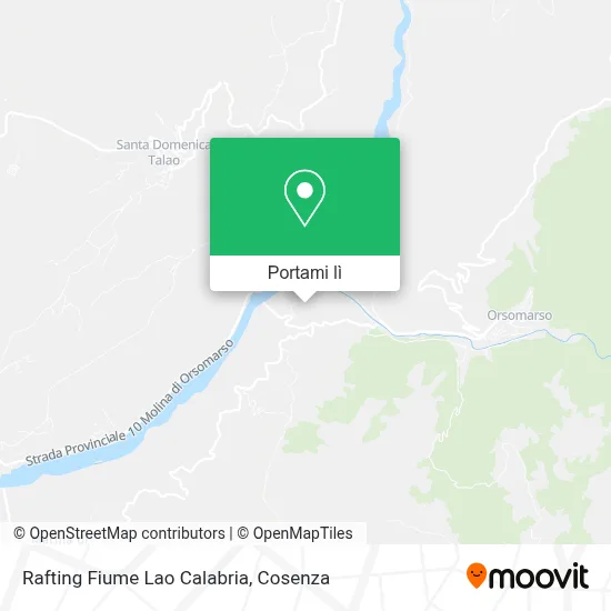Mappa Rafting Fiume Lao Calabria