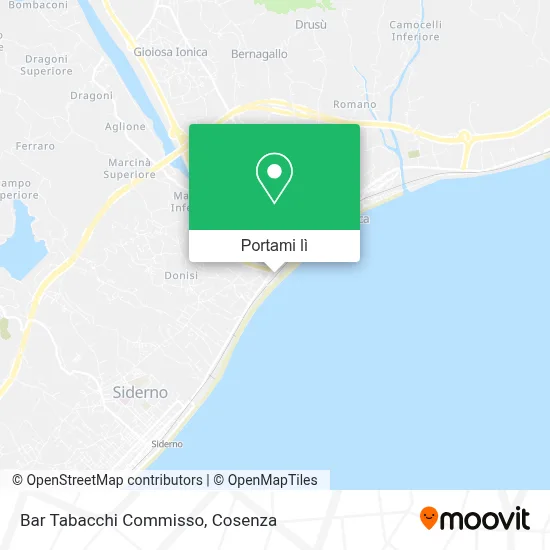 Mappa Bar Tabacchi Commisso