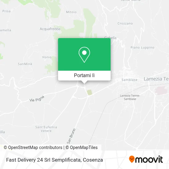 Mappa Fast Delivery 24 Srl Semplificata